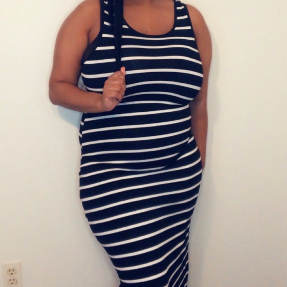 Black/White Maxi tank dress